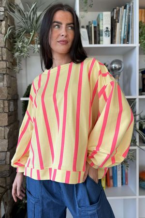 Scamp Lantern Sweatshirt Vertical Stripe Lemonade & Popsicle